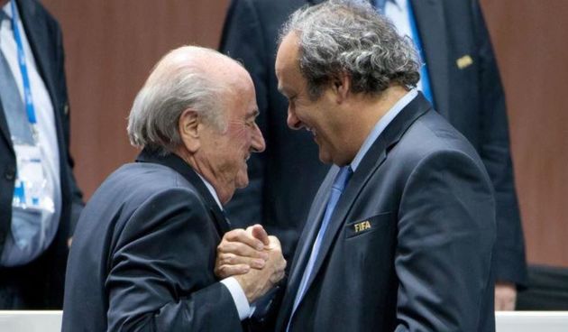 Sepp Blatter i Michel Platini, foto: Sky Sports Football ‏@SkyFootball