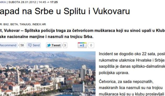 Mediji u regiji popratili divljanje hrvatskih huligana nakon poraza od Srbije, foto: Screenshot: B92