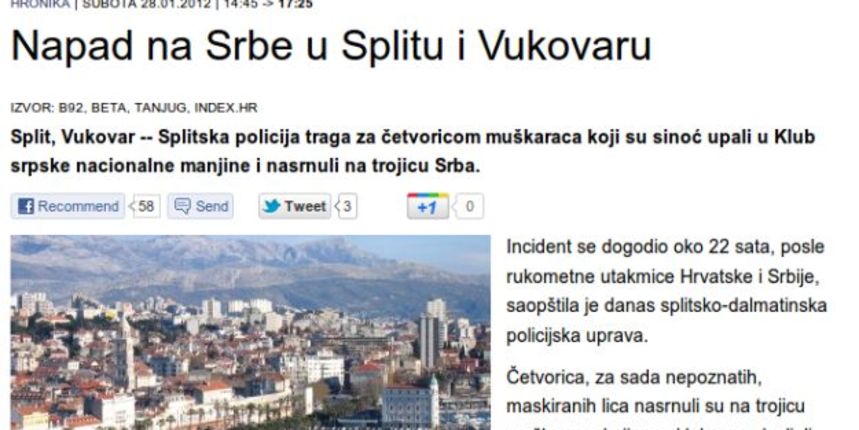 Mediji u regiji popratili divljanje hrvatskih huligana nakon poraza od Srbije, foto: Screenshot: B92 Mediji u regiji popratili divljanje hrvatskih huligana nakon poraza od Srbije, foto: Screenshot: B92