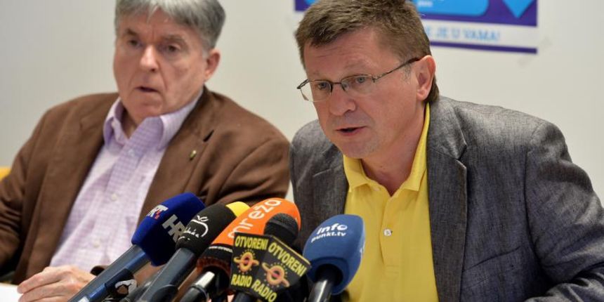 Odrzana konferencija za medije Nezavisnog sindikata znanosti i visokog obrazovanja u poslovnoj zgradi Sindikata. Krunoslav Pisk i predsjednik Sindikata Vilim Ribic najavili su strajk i zahtjev za ostavkom ministra Zeljka Jovanovica. Photo: Marko Prpic/PIX Odrzana konferencija za medije Nezavisnog sindikata znanosti i visokog obrazovanja u poslovnoj zgradi Sindikata. Krunoslav Pisk i predsjednik Sindikata Vilim Ribic najavili su strajk i zahtjev za ostavkom ministra Zeljka Jovanovica. Photo: Marko Prpic/PIX
