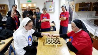 Zagreb: Sportske igre redovnica u OŠ Mato Lovrak. Photo: Goran Jakus/PIXSELL
