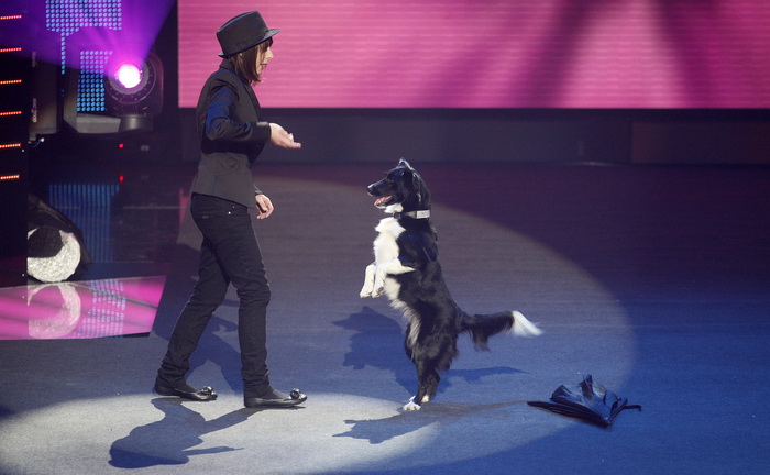 Zagreb, 191110. 
Studio 2 Jadran filma, Oporovecka 12.
Treca polufinalna emisija Supertalent showa Nove TV. 
Na slici: Maja Terzic i Nessa – jedna od dvije pobjednice.
Foto: Nina Djurdjevic / CROPIX