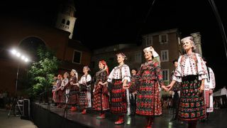 18.07.2013., Zadar – Na Poljani Sime Budinica odrzan je koncert plesnog ansambla Lado gdje su gradjani, ali i mnogobrojni turisti, uzivali gledajuci ples u narodnim nosnjama. Photo: Filip Brala/PIXSELL Autor  Filip Brala/PIXSELL KLJUČNE RIJEČI  narodne