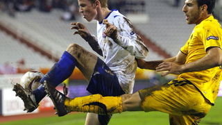 Split, 011210. 
Stadion HNK Hajduka u Poljudu.    
UEFA Europska liga utakmica HNK Hajduk – FC AEK. 
Na slici: Marin Tomasov.
Foto: Duje Klaric / CROPIX