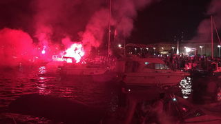 Doček zlatnih zadarskih olimpijaca Šime Fantele i Igora Marenića: Bakljada na brodovima od Vitrenjaka do Morskih orgulja. Foto: Tija Malik Doček zlatnih zadarskih olimpijaca Šime Fantele i Igora Marenića: Bakljada na brodovima od Vitrenjaka do Morskih orgulja. Foto: Tija Malik