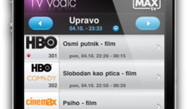 MaxTv vodic na iPhoneu