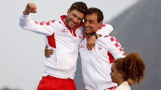 Rioe de Janeiro. Olimpijski prvaci u klasi 470, Šime Fantela i Igor Marenić. Photo. Igor Kralj/PIXSELL Rioe de Janeiro. Olimpijski prvaci u klasi 470, Šime Fantela i Igor Marenić. Photo. Igor Kralj/PIXSELL