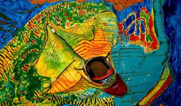 Gojislav Kalapač – Goja, Predator, inv. br. GU-1571, kombinirana tehnika/iverica, oko 2000.