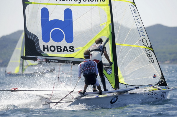 Zadar, 050909.
Europsko prvenstvo u jedrenju za klasu 49 er 2009 u Zadru.
Valovi, bura i sunce. Savreseno vrijeme za jedrenje i odrzavanje prvog plova sestog dana i 17 – og ujedno i zadnjeg plova u zlatnoj skupini Europskog prvenstva u jedrenju za kalsu 4