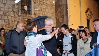 Motovun – Otvaranje 17. po redu Motovun film festivala koje je ove godine obiljezila kisa, no dobro raspolozenje je ostalo. Photo: Nina Djurdjevic/PIXSELL