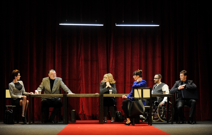 Sibenik, 110213.
HNK Sibenik.
Generalna proba koprodukcijske predstave HNK Sibenik i Kazalista Gavella Zagreb autora Rolanda Schimmelpfenniga “PUSH UP 1