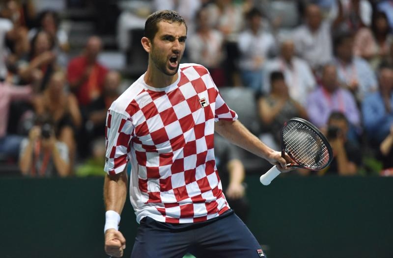 Polufinale Davis Cupa, Hrvatska – Francuska, 2. meč, Marin Čilić – Lucas Pouille. Photo: Hrvoje Jelavić/PIXSELL Polufinale Davis Cupa, Hrvatska – Francuska, 2. meč, Marin Čilić – Lucas Pouille. Photo: Hrvoje Jelavić/PIXSELL