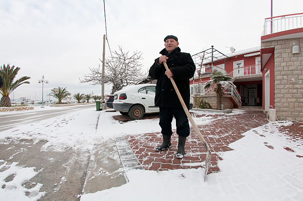 Snijeg u Bibinjama 3. veljače 2012, Foto: Leo Banić