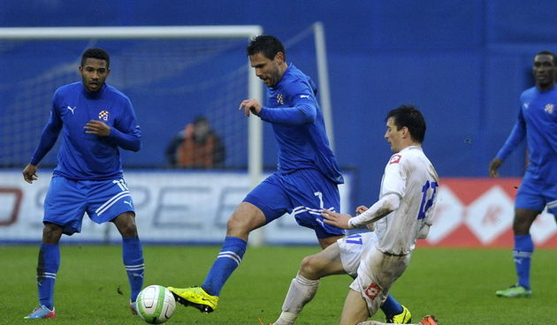 Zagreb, 300313.
Stadion Maksimir.
MAXtv Prva Liga, 1.HNL, 25.kolo, seniori, susret momcadi GNK Dinamo i NK Zadar.
Na fotografiji: Jerko Leko, Igor Banovic.
Foto: Damir Krajac / CROPIX