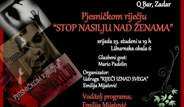 “Pjesničkom riječju STOP nasilju nad ženama” u Q baru
