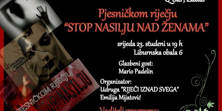 “Pjesničkom riječju STOP nasilju nad ženama” u Q baru “Pjesničkom riječju STOP nasilju nad ženama” u Q baru