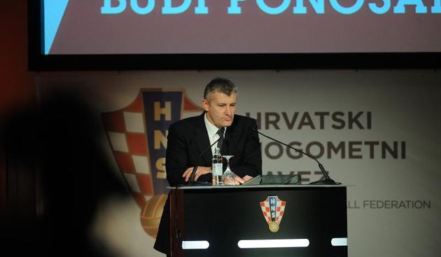 14.04.2014., Zagreb – Redovna izborna skupstina Hrvatskog nogometnog saveza u Hypo centru. Predsjednik HNS-a Davor Suker. Photo: Daniel Kasap/PIXSELL