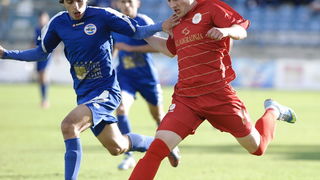 Zadar, 260513.
Stadion Stanovi.
Utakmica MAXtv 1. HNL izmedju Zadra i Splita.
Na fotografiji: Ante Rebic i Luka Begonja.
Foto: Tom Dubravec / CROPIX