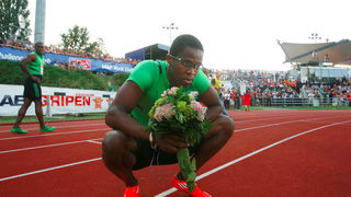 Zagreb, 130911.
IAAF World Challenge Zagreb 2011, 
61. memorijal Borisa Hanzekovica na atletskom stadionu Mladost na Savi.
Na slici: pobjednik na 110 m Dayron Robles.
Foto: Goran Mehkek / CROPIX