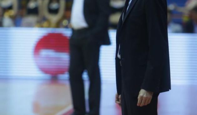 Dom Sportova, A1 muska liga zavrsnica doigravanja, Cedevita – Cibona. Slaven Rimac i Jasmin Repeša. Photo: Dalibor Urukalovic/PIXSELL