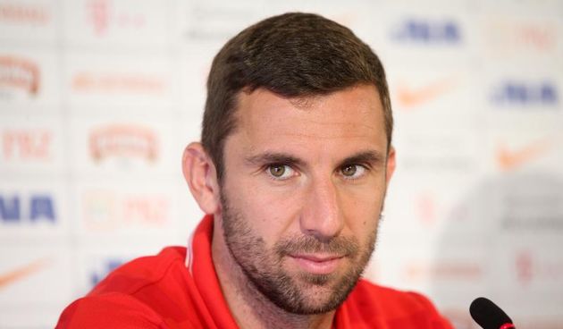 24.05.2014., Bad Tatzmannsdorf, Austrija – Konferencija za novinare hrvatske nogometne reprezentacije u sklopu priprema za Svjetsko prvenstvo 2014. u Brazilu. Darijo Srna. Photo: Igor Kralj/PIXSELL