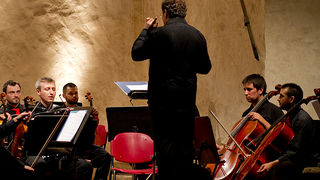 Hrvatska komorna filharmonija, Mak Grgić i Franko Božac u crkvi Sv. Donata, foto: L. Banić