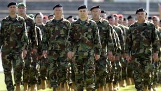 Svečano postrojavanje na stadionu u Kranjčevićevoj u povodu Dana Oružanih snaga Republike Hrvatske. Foto. PIXSELL Svečano postrojavanje na stadionu u Kranjčevićevoj u povodu Dana Oružanih snaga Republike Hrvatske. Foto. PIXSELL