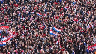 Panorama svečanog dočeka hrvatske rukometne reprezentacije u Zagrebu