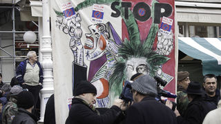 Zadarski branitelji na prosvjedu u Zagrebu 26. veljace 2011, Foto: Leo Banic Zadarski branitelji na prosvjedu u Zagrebu 26. veljace 2011, Foto: Leo Banic