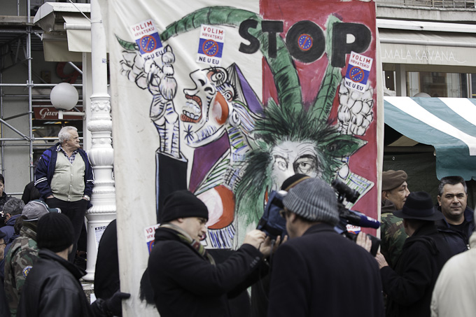 Zadarski branitelji na prosvjedu u Zagrebu 26. veljace 2011, Foto: Leo Banic Zadarski branitelji na prosvjedu u Zagrebu 26. veljace 2011, Foto: Leo Banic