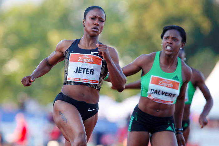 Zagreb, 130911.
IAAF World Challenge Zagreb 2011, 
61. memorijal Borisa Hanzekovica na atletskom stadionu Mladost na Savi.
Na slici: Jeter Carmelita prva na 100 m.
Foto: Goran Mehkek / CROPIX