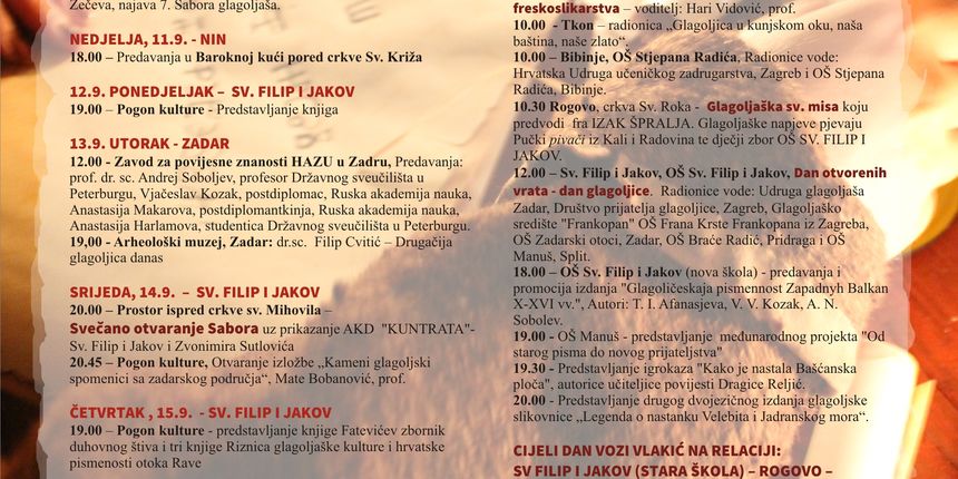 Od 14. do 18.rujna 7. Sabor malih glagoljaša “Slovo rogovsko” Od 14. do 18.rujna 7. Sabor malih glagoljaša “Slovo rogovsko”