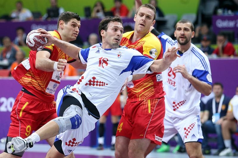 Doha, Katar – 24. svjetsko rukometno prvenstvo, 4. kolo, grupa B, Makedonija- Hrvatska. Photo: Goran Stanzl/PIXSELL