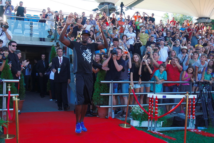 Zagreb, 130911.
IAAF World Challenge Zagreb 2011, 
61. memorijal Borisa Hanzekovica na atletskom stadionu Mladost na Savi.
Na slici: Usain Bolt.
Foto: Goran Mehkek / CROPIX