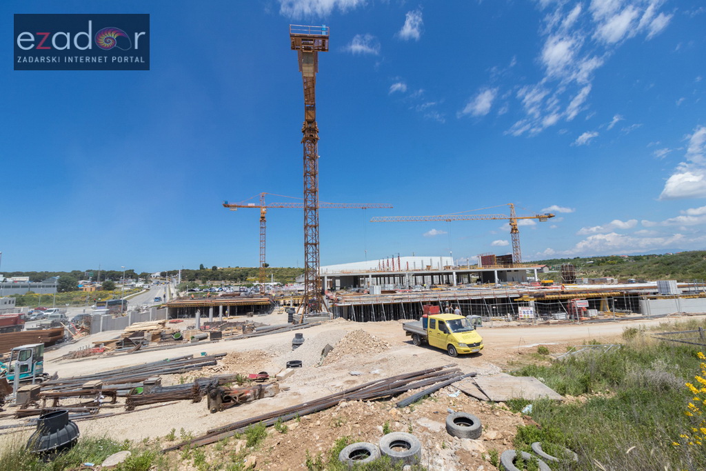 Radovi na proširenju trgovačkog centra Supernova Zadar