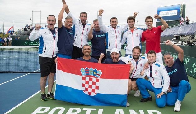 Hrvatska Davis Cup reprezentacija slavila u Portlandu. Foto: Susan Mullane/Davis Cup