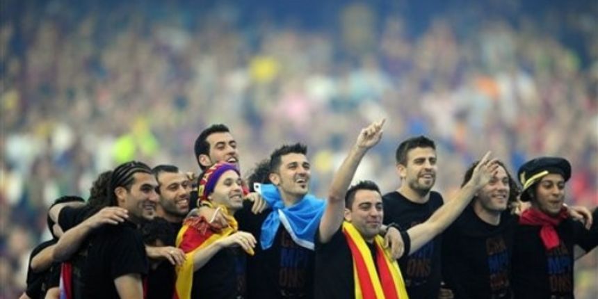 FC Barcelona players celebrate after winning the Champions League // AP Photo FC Barcelona players celebrate after winning the Champions League // AP Photo