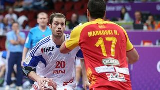 Doha, Katar – 24. svjetsko rukometno prvenstvo, 4. kolo, grupa B, Makedonija- Hrvatska. Photo: Goran Stanzl/PIXSELL