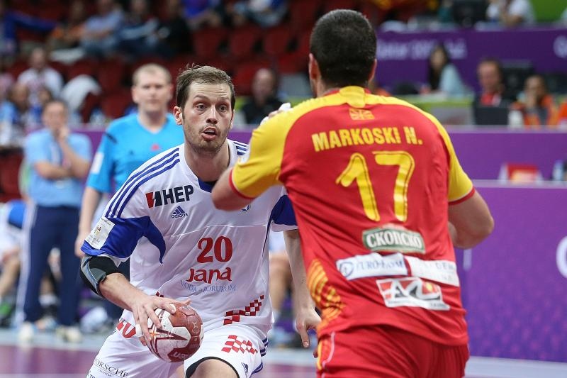 Doha, Katar – 24. svjetsko rukometno prvenstvo, 4. kolo, grupa B, Makedonija- Hrvatska. Photo: Goran Stanzl/PIXSELL