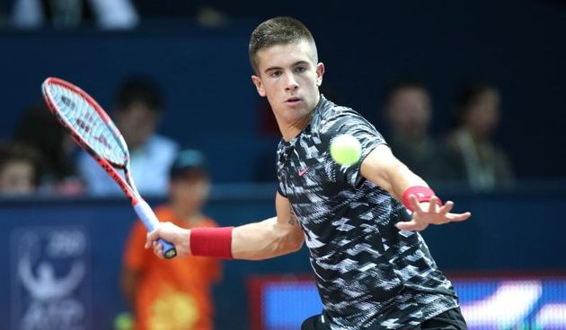 02.02.2015., Dom sportova, Zagreb – 10. ATP turnir PBZ Zagreb Indoors 2015, 1. kolo, Borna Coric (Hrv) – Sergiy Stakhovsky (Ukr). Photo: Sanjin Strukic/PIXSELL