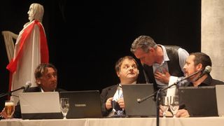 U HKK Zadar odrzana je premijera predstave pod nazivom Aktualni sat, Kulturno umjetnickog drustva Bleke i Konji. Photo: Filip Brala/PIXSELL U HKK Zadar odrzana je premijera predstave pod nazivom Aktualni sat, Kulturno umjetnickog drustva Bleke i Konji. Photo: Filip Brala/PIXSELL