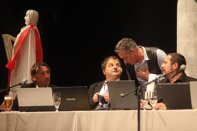 U HKK Zadar odrzana je premijera predstave pod nazivom Aktualni sat, Kulturno umjetnickog drustva Bleke i Konji. Photo: Filip Brala/PIXSELL U HKK Zadar odrzana je premijera predstave pod nazivom Aktualni sat, Kulturno umjetnickog drustva Bleke i Konji. Photo: Filip Brala/PIXSELL