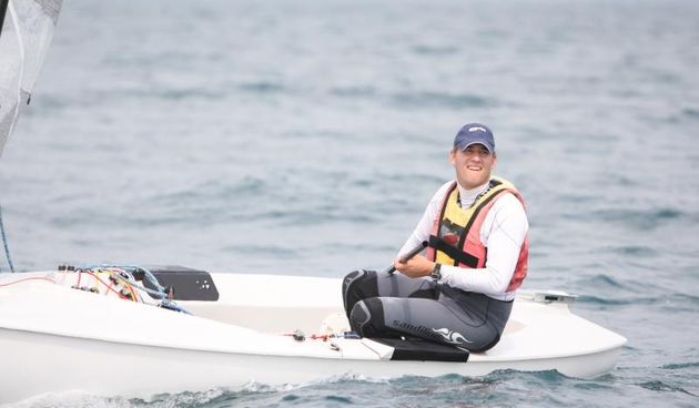 12.05.2010.Split – Jedrilicar Mate Arapov iz JK MORNAR pobjednik je prve utrke evropskog prvenstva za jedrilicare u klasi FINN koja se odrzava u Splitu.Drugi dan natjecanja napokon su se stekli uvjeti za jedrenje. Nikola Baric,junior Yc Labud. Photo: Ivo