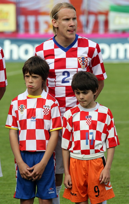 Varazdin, 190510.
Na gradskom stadionu u Varazdinu igra se kvalifikacijska utakmica za europsko prvenstvo U-21 izmedju reprezentacija Hrvatske i Slovacke.
Na slici: Domagoj Vida.
Foto: Andrej Svoger / CROPIX
