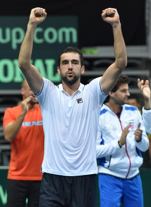 Davis Cup: Fešta nakon pobjede Marina Čilića nad Richardom Gasquetom i osiguranog plasmana u finale Davis Cupa. Photo: Hrvoje Jelavić/PIXSELL