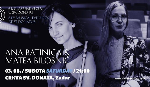 Flautistica Ana Batinica i plesačica Matea Bilosnić u crkvi sv. Donata
