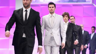 Zagreb, 040211. 
Arena Zagreb, Laniste.
13. Sajam vjencanja, velika modna revija sa manekenkama modne agencije Sandra. 
Na slici: kreacije Martin Arbanas.
Foto: Biljana Gaurina / CROPIX