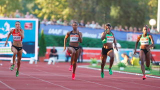 Zagreb, 130911.
IAAF World Challenge Zagreb 2011, 
61. memorijal Borisa Hanzekovica na atletskom stadionu Mladost na Savi.
Na slici: 100 m, zene.
Foto: Goran Mehkek / CROPIX