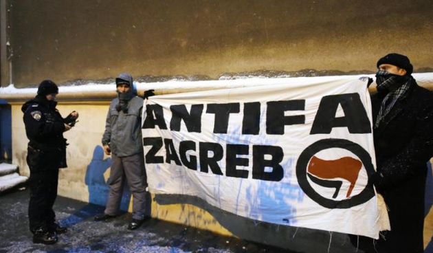 U Zagrebu prosvjed ‘‘Protiv fašizma‘‘ povodom mise za Pavelića, Photo: Davor Visnjic/PIXSELL