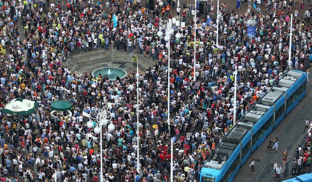 Prosvjed, Trg bana Jelačića